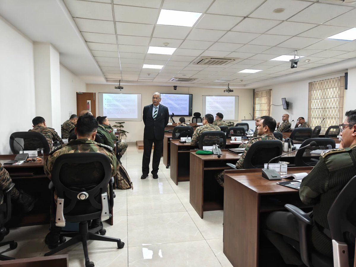NIDEM_GoI's tweet photo. Empowering knowledge, strengthening management — NIDEM completed a three-day Land Management training for Army Officers (3–5 December 2025) featuring sessions on diverse land-related aspects.
#ArmyOfficersTraining #DefenceEstates #LandGovernance  #CapacityBuilding #NIDEMTraining https://t.co/d1AhWogUuE