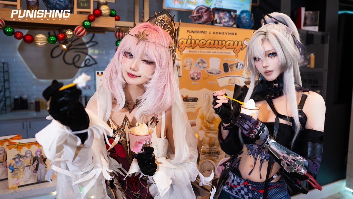 PGR_GLOBAL's tweet photo. Commandants, here are the Day 2 moments from the Punishing: Gray Raven x Honeymee collaboration! Thank you for bringing such warm moments to this winter.
Collaboration-themed stores and drinks will remain available until Jan 06, 2026, hope you continue enjoying the treats and the collaboration!
#punishinggrayraven #PGR