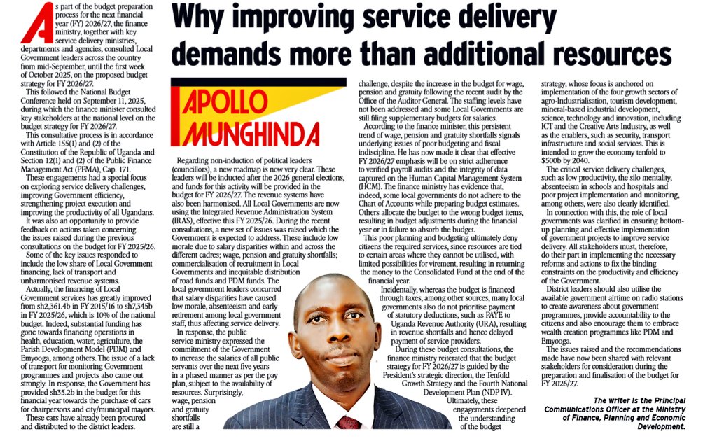 IMPROVING SERVICE DELIVERY:
<a href="/newvisionwire/">The New Vision</a> 
#TenfoldGrowth
#DoingMore