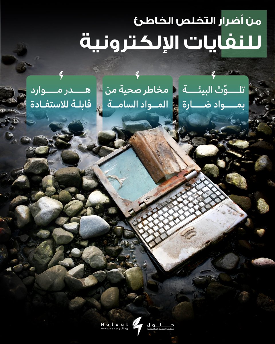holoulrecycling's tweet photo. أعد تدوير أجهزتك الإلكترونية من أجل بيئة آمنة، وساهم في بناء مستقبل أكثر استدامة. #حلول_معالجة_النفايات_الإلكترونية https://t.co/23j6Z1YcgU