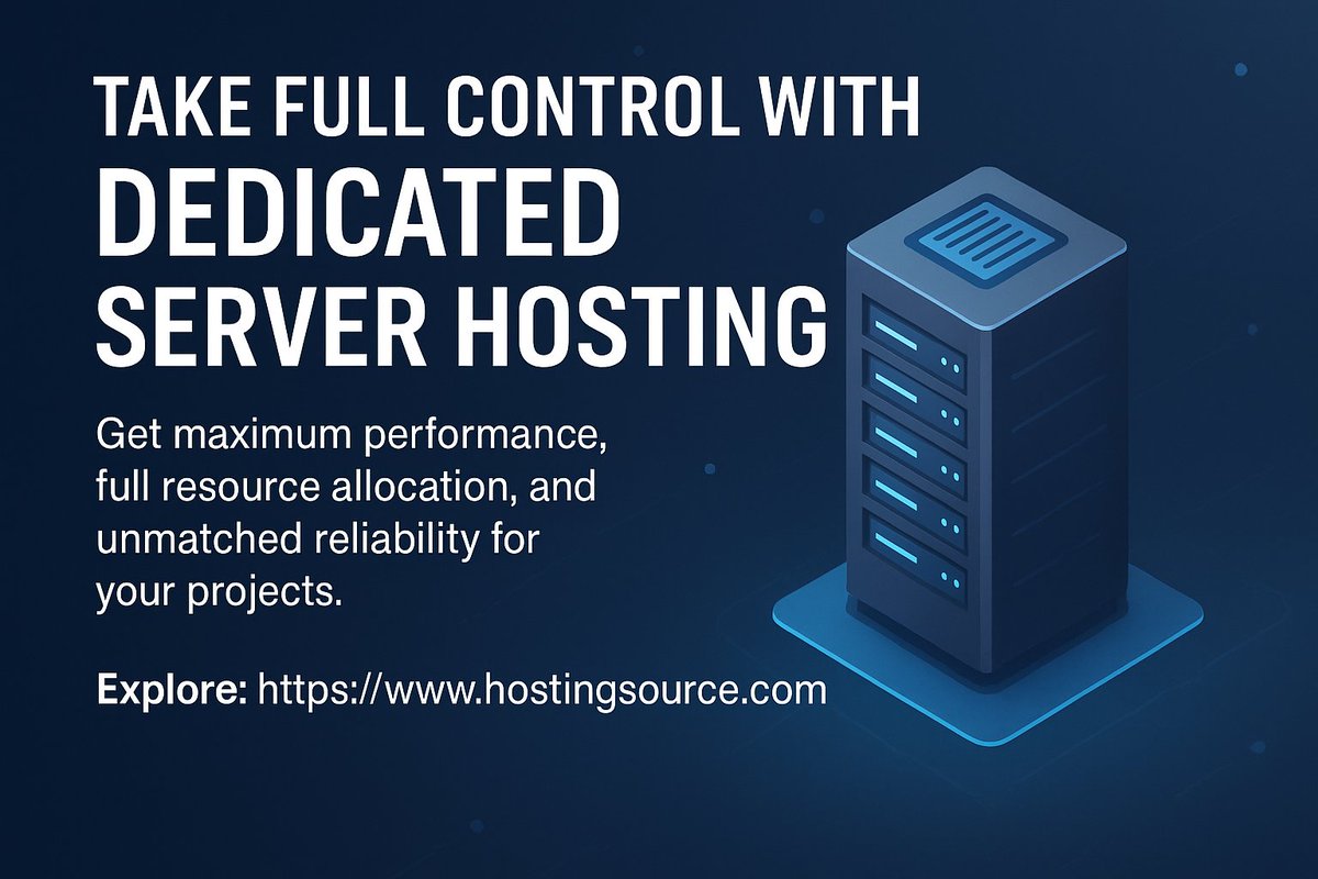 HostingSourceX's tweet image. Dedicated Server Hosting
📷 Take full control with Dedicated Server Hosting!
Get maximum performance, full resource allocation, and unmatched reliability for your projects.
📷 Explore: hostingsource.com
#WordPress #WebHosting #DedicatedServer #HostingSource