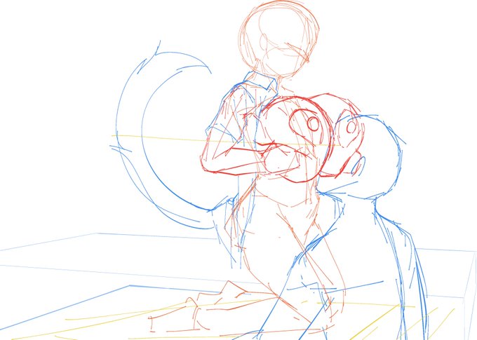 今日の支援サイト用のエロ落書きのラフ 