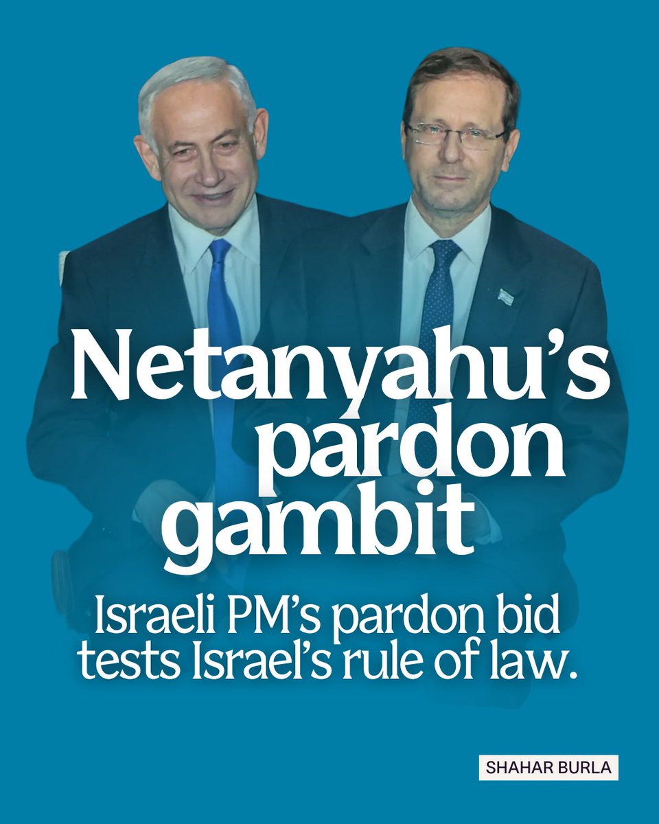 Israeli Prime Minister Benjamin Netanyahu has requested a pardon from President Isaac Herzog, aiming to dismiss bribery and fraud charges. 

Critics argue this could undermine democratic values and rule of law, while supporters believe it's necessary for national unity and