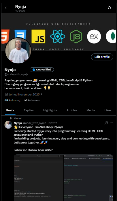 code_with_nynja's tweet image. 10 followers
A win is a win😇