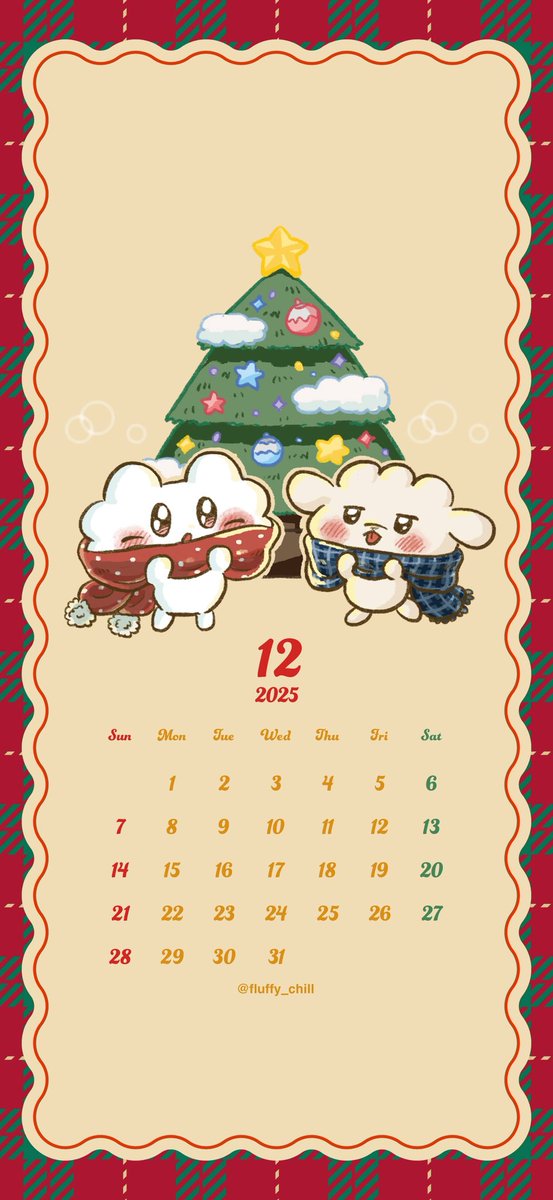 fluffy_chill's tweet photo. ＜やっほ〜💓フラッフィだよ！

お待たせ〜！🎅🌲
12月カレンダープレゼント🎁
お外寒いから、
あったか〜くして過ごしてね💓

壁紙や待ち受けに使ってね〜！⛄️

#スマホカレンダー
#カレンダー https://t.co/Napgx92I4b