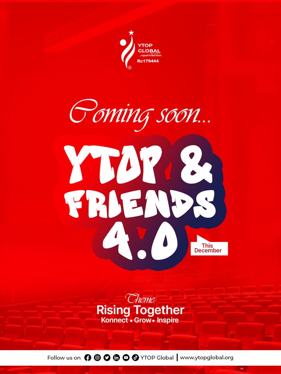 YTOPGLOBAL's tweet photo. What happens when young minds gather to connect, grow and inspire? 

YTOP &amp; Friends returns this December,  a powerful 2-day virtual experience created to help you rise with clarity, community, and confidence.

Click the link, to register. 
https://t.co/Su17V8obHJ

#YTOPGlobal https://t.co/Gs4vgNHXKQ