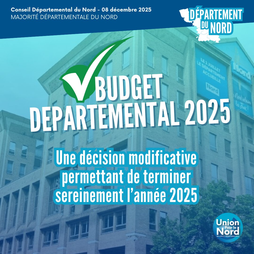 ✅ C’EST VOTÉ #CD59 ! 💰 Le Département du Nord ajuste son budget 2025 avec +25,1 M€ !

🔹 7,15 M€ pour les "oubliés du Ségur" (abondement à 100 %).
🔹 2,4 M€ pour la mobilité des Services d’Aide à Domicile (SAD).
🔹 +15 M€ de recettes supplémentaires (DMTO).
🔹 4,2 M€