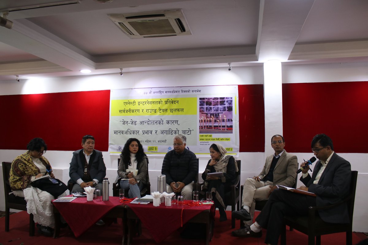 amnestynepal's tweet photo. @amnesty's latest research, "We went there to raise our voice, not to be killed": Nepal's Deadly Crackdown on Protesters, documents how security forces used lethal force – including live ammunition – against largely peaceful protesters. 

Some glimpses from the report launch  👇 https://t.co/4rGRzjNP0n