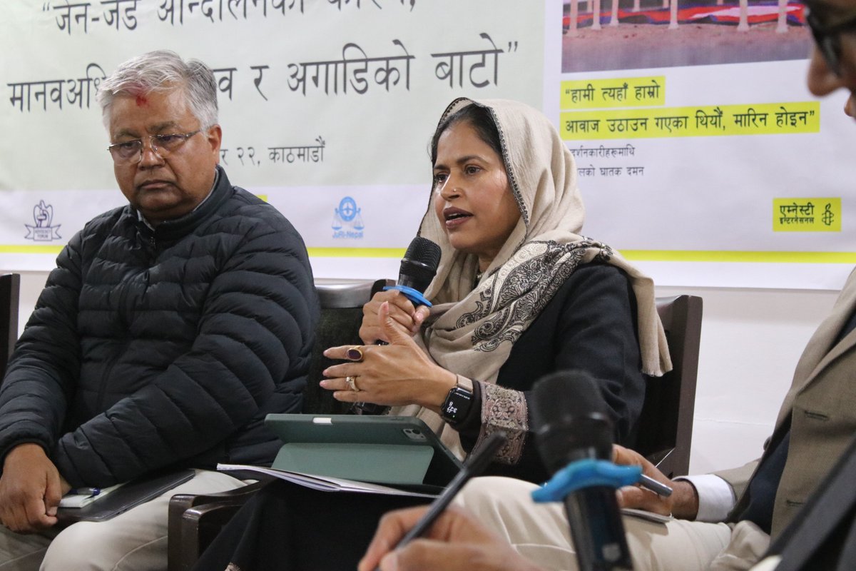 amnestynepal's tweet photo. @amnesty's latest research, "We went there to raise our voice, not to be killed": Nepal's Deadly Crackdown on Protesters, documents how security forces used lethal force – including live ammunition – against largely peaceful protesters. 

Some glimpses from the report launch  👇 https://t.co/4rGRzjNP0n