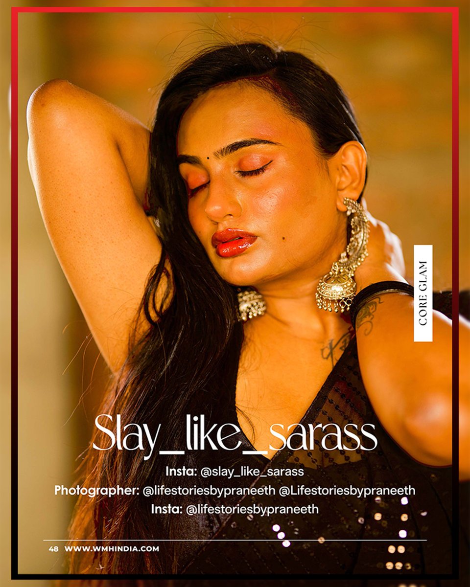 Core Glam: @slay_like_sarass ✨
Bold beauty + modern elegance grace the Back Cover of WMH India’s December 2025 Edition (60). A perfect blend of attitude and allure!
📸 @lifestoriesbypraneeth
#WMHIndia #CoreGlam #BackCover #GlamourRedefined