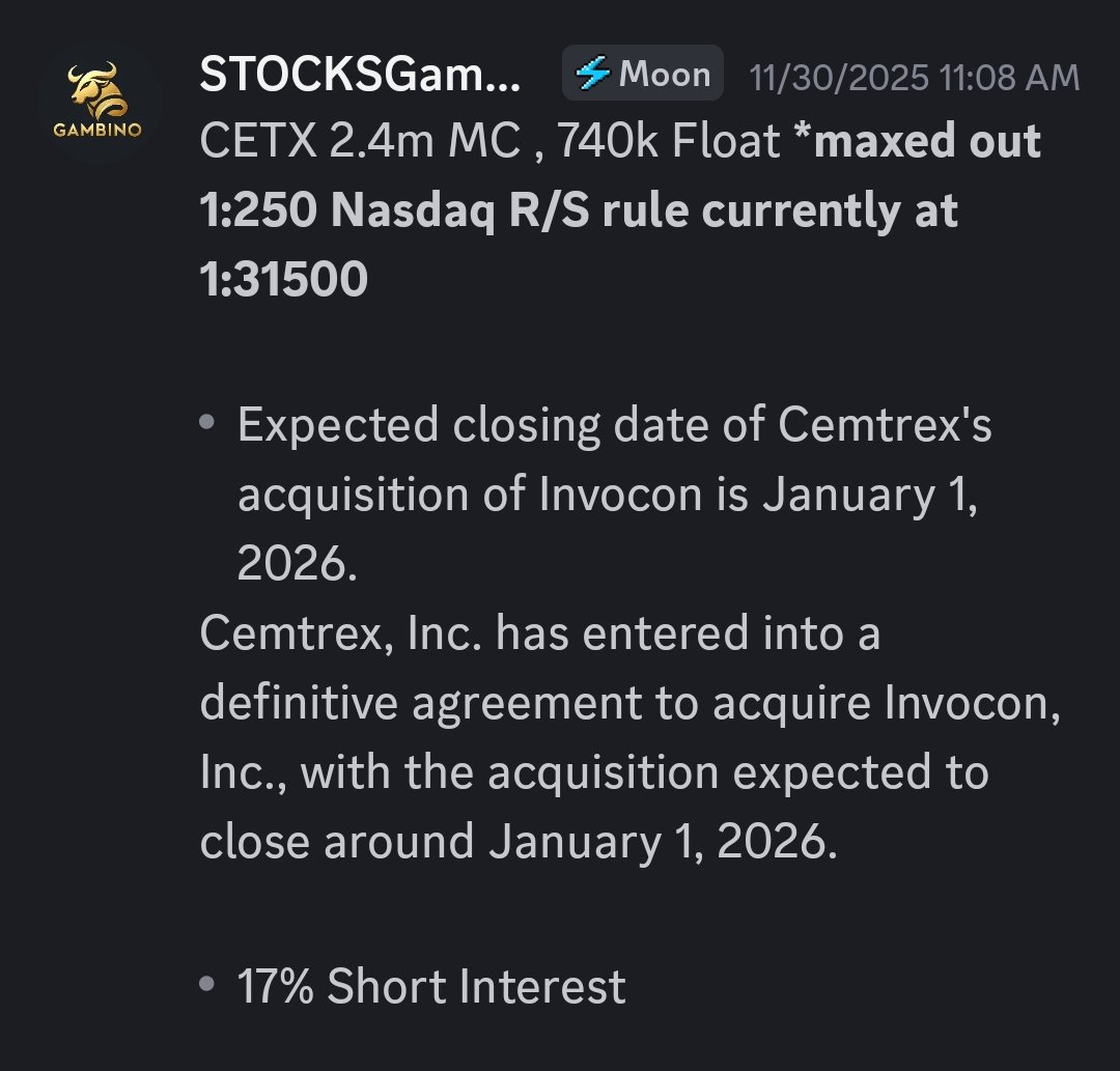 $CETX use SEC rules to your advantage and have patience

what a sick move