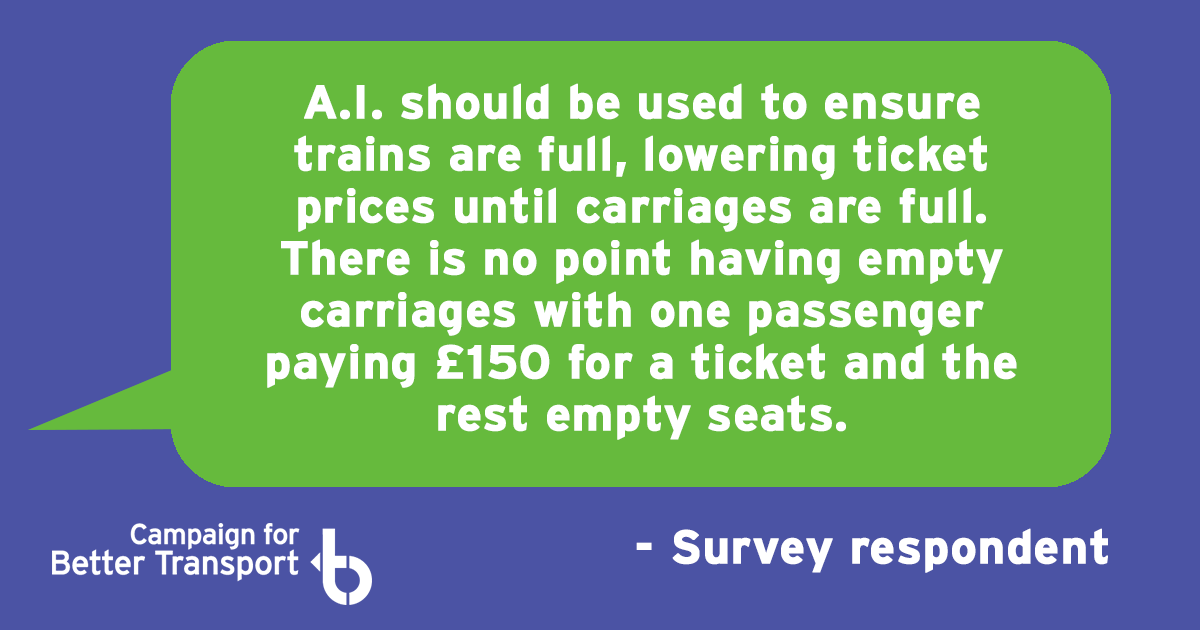 Here's what one respondent to our survey said. What do YOU think needs to change about rail?
Please fill in our survey and share your views: ow.ly/3tgT50XFBju