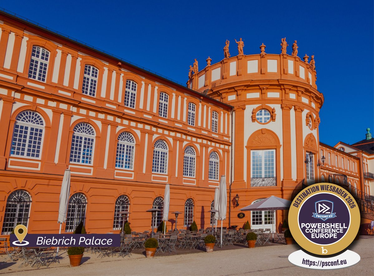 PSConfEU's tweet image. 🏰 Baroque beauty on the Rhine — Biebrich Palace shines as Wiesbaden’s own “Versailles on the Rhine.”

 Join us nearby for #PSConfEU 2026 → psconf.eu

#PowerShell #automation #Germany #Hessen #RheinMain #Frankfurt #Wiesbaden