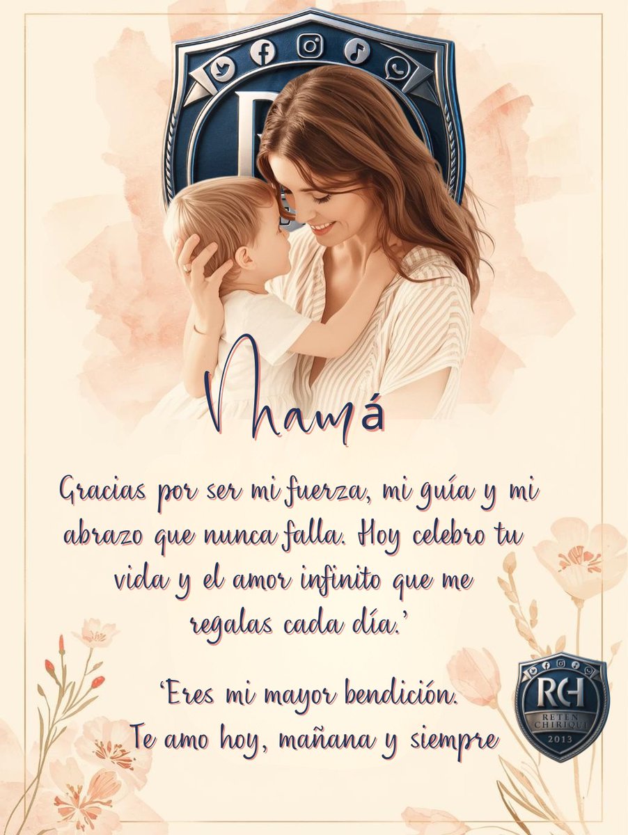 Hoy celebramos el Día de las Madres, una fecha que honra a esas mujeres que han sido guía, apoyo y amor incondicional desde nuestra infancia hasta nuestra vida adulta
En RetenChiriquí agradecemos su entrega, su fuerza y su presencia en cada hogar panameño.¡gracias por tanto! 💐❤️