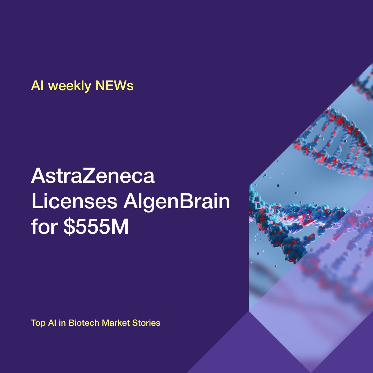 Ardigen_SA's tweet image. $555M AlgenBrain-AstraZeneca deal

AstraZeneca is licensing AlgenBrain, an AI platform that maps gene function to disease outcomes and helps surface targets for immune-related therapies.

Read more: reuters.com/business/healt… 

#AIinBiotech #GenomicMedicine #DrugDiscovery