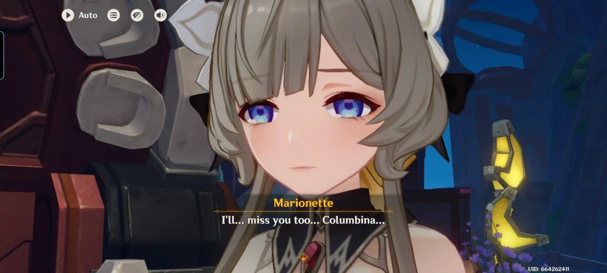 日：コロンビーナ…ワタシも…
英：コロンビーナ…ワタシも…アナタに会いたくなる

日本版は少しぼかした台詞だけど英語版ははっきり「I'll miss you」って言ってる
文化の違い？なのかな
#原神　#Genshinlmpact