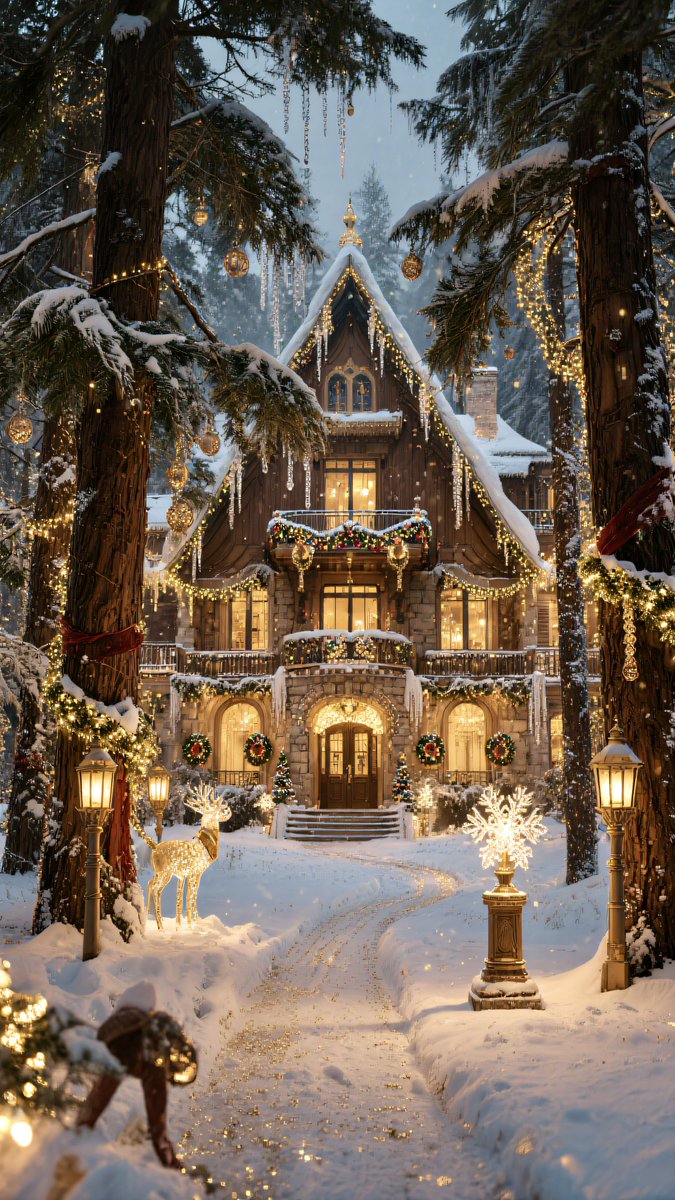 _prspctivs's tweet photo. "The Christmas Lantern Lodge | A Forest of Golden Trees in the Black Forest"

by @_prspctivs 

© 2025-2026 Harshdeep Arora "_prspctivs". All rights reserved. 

Disclaimer: Concept designs for research/experimentation only. Do not copy/use without consent.

#ChristmasLanternLodge #BlackForestGermany #LuxuryChristmasMansion #FestiveForestRetreat #ChristmasTreeValley #WinterWonderlandDesign #CinematicHolidayAesthetic #SnowyLuxuryEstate #WarmFestiveLights #MaximalistChristmasDecor #HolidayArchitecture #GoldenGarlandForest #UltraPhotorealDesign