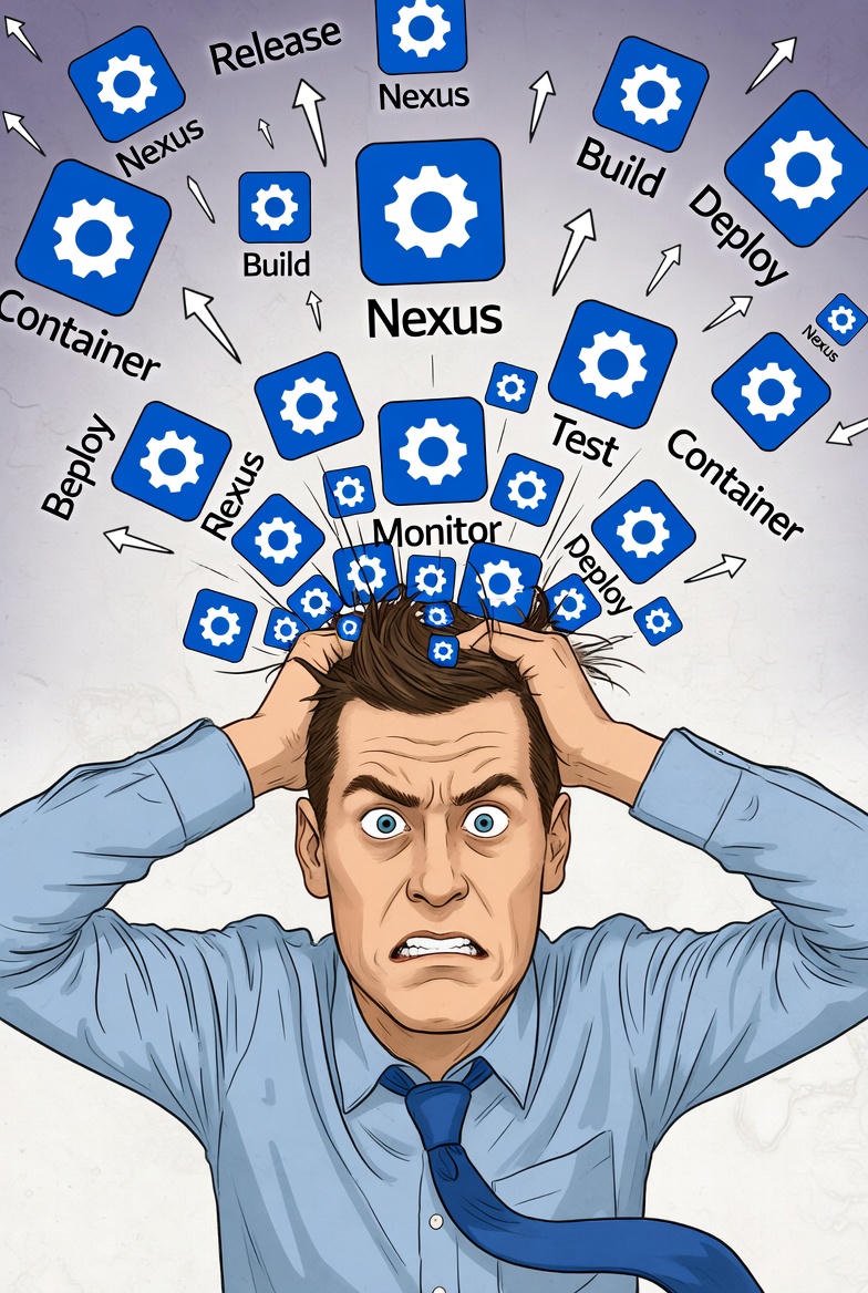 SGnidko's tweet image. When Nexus caches everything but your sanity disappears — DevOps life in one screenshot.

#NexusMeme #DevOpsHumor #CachingProblems #techlife