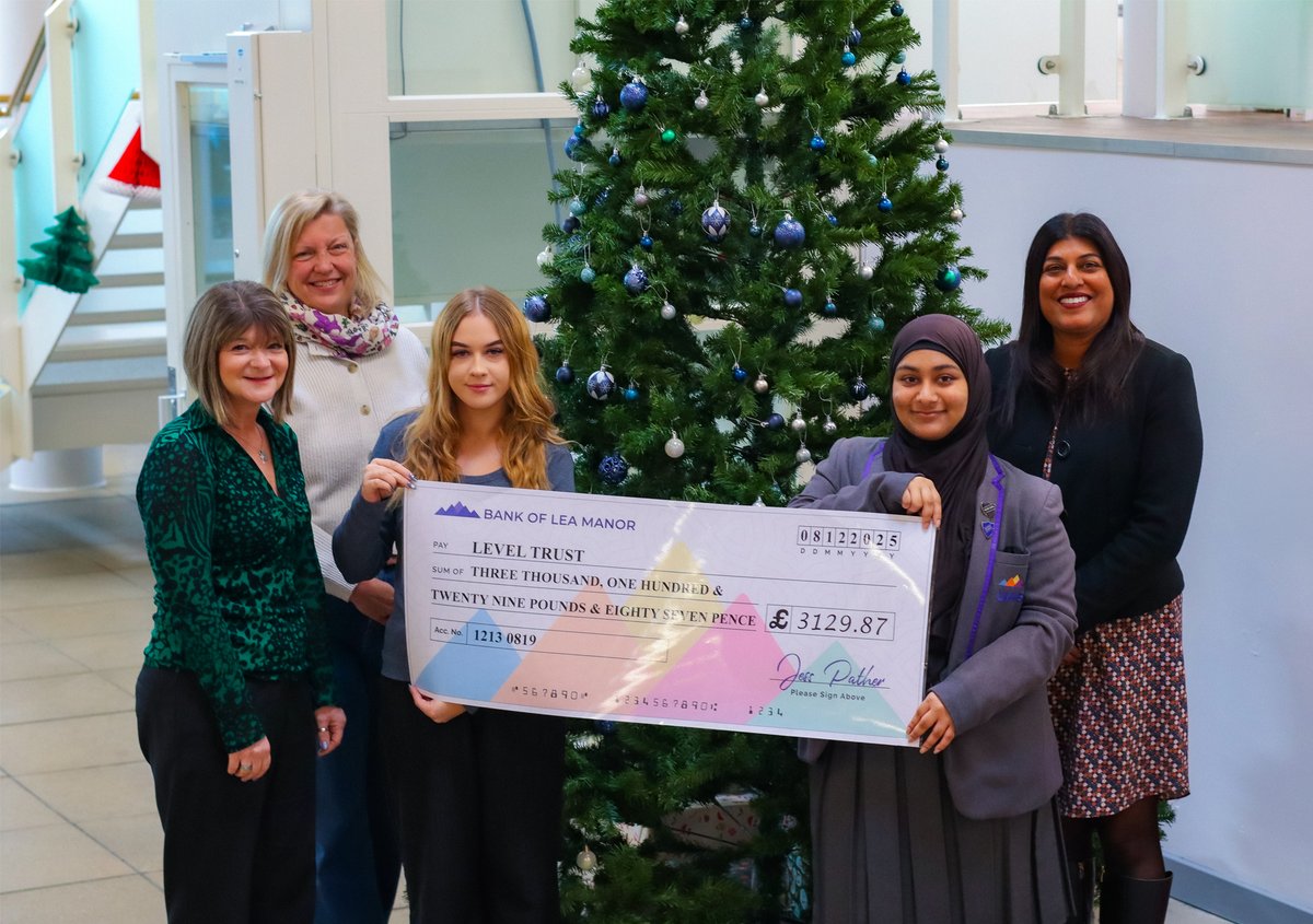 leamanorschool's tweet photo. Lea Manor celebrates working in partnership with @LevelTrust to support our community.

Our school has raised £3129.87 for the Level Trust at this year's Christmas Market.

Thank you to everyone who came along &amp; donated, we could not have achieved this total without your support. https://t.co/jo0zbOEEVW