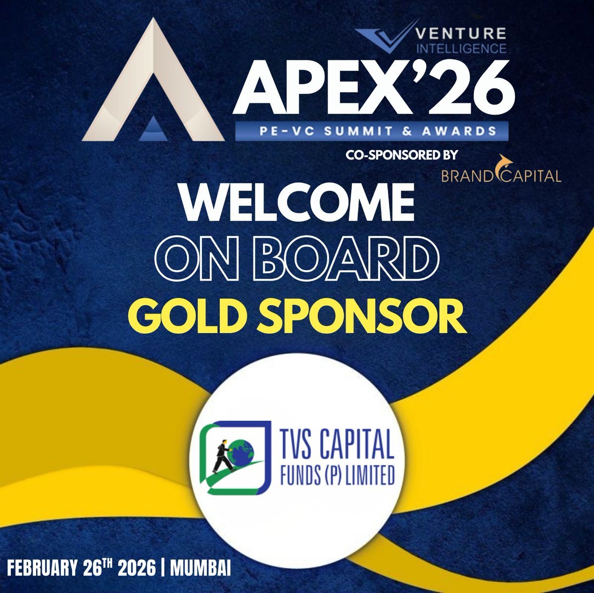We welcome on board <a href="/TVSCapitalFunds/">TVS Capital Funds</a> , as our Gold Sponsor at Venture Intelligence APEX Summit &amp; Awards '26

For sponsorship contact ashok@ventureintelligence.com /+91 9176033455 or to register click lnkd.in/gsY9uPRW2d