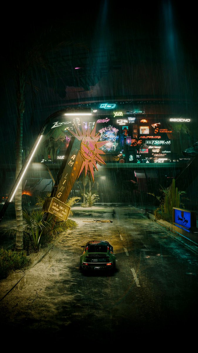shion_daikon66's tweet photo. 𝔾ℕ 𝔻𝕠𝕘 𝕥𝕠𝕨𝕟✨️☔️🚘️
#Cyberpunk2077 https://t.co/IB0IjwkM62
