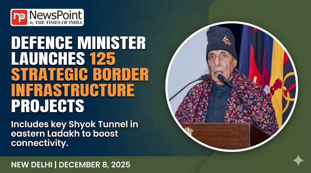 NP_App's tweet image. Defence Minister Rajnath Singh has launched 125 strategic border infrastructure projects, including the key Shyok Tunnel in eastern Ladakh, aimed at boosting connectivity along the borders.

#RajnathSingh #DefenceNews #BorderInfrastructure #Ladakh #ShyokTunnel #IndiaNews