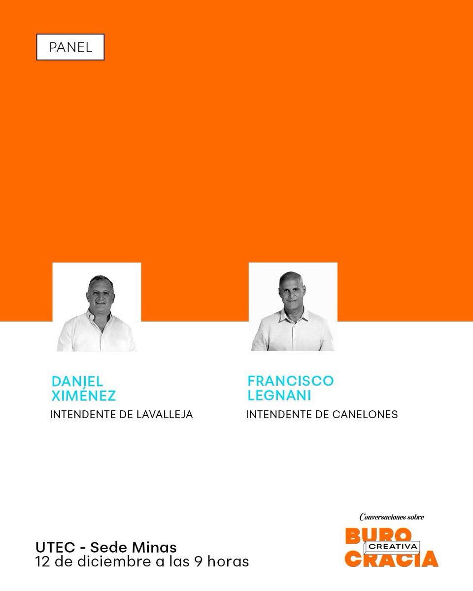 🗣️Seguimos la conversación sobre #BurocraciaCreativa
¿Cómo se imaginan una burocracia creativa en lo departamental? ¿Que planes tienen para los próximos años?

📅12 de diciembre
⏰ 9 am
📍<a href="/UTECuy/">Universidad Tecnológica</a> sede Minas