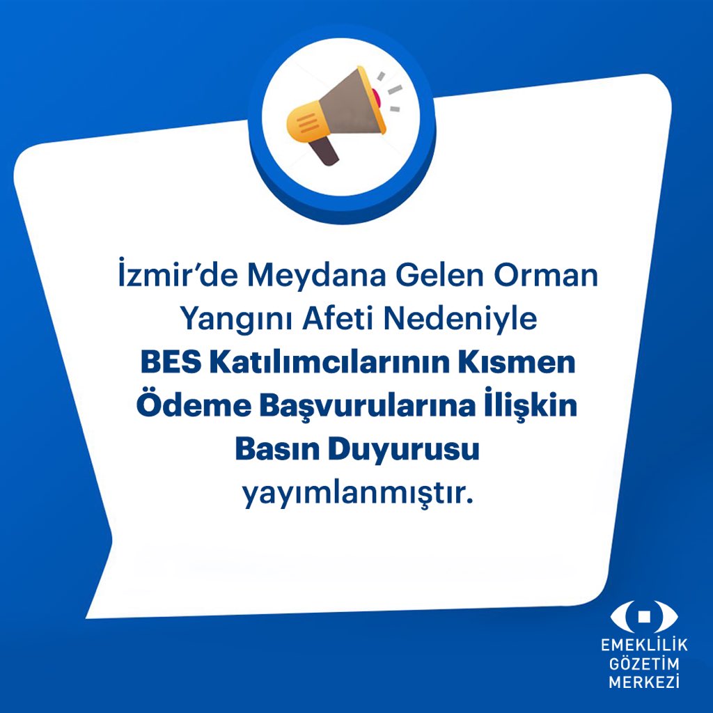 SEDDK tarafından yayımlanan basın duyurusuna göre İzmir’deki orman yangını nedeniyle afetten etkilenen BES katılımcıları, afet tarihini takip eden 6 ay içinde kısmen ödeme başvurusu yapabilecek.

Başvuru için; SEDDK’nin yayımladığı belgenin bir nüshası ile söz konusu afetten
