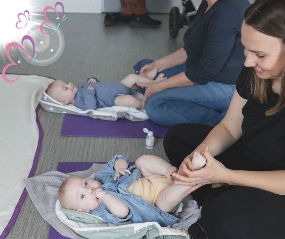 Baby massage magic and special bonding moments in Basking Babies classes #babymassage #mumandbaby #babyclasses
