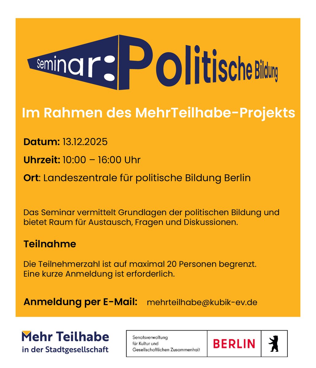 Workshop „Politische Bildung und Teilhabe“ kubik-ev.de/?p=4925
