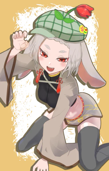 がおー!!うさぎこわいでしょー んもも!これは!テリヤキさん!? skebでテリヤキ先生()から書いて頂きました! 切れ味眺めの目がとってもセクシー!! ギザ歯だよ!!ひゃっほう!!最高にかわいいね!!!!!! 君もskeb依頼しちゃお!ね!!#んも絵部