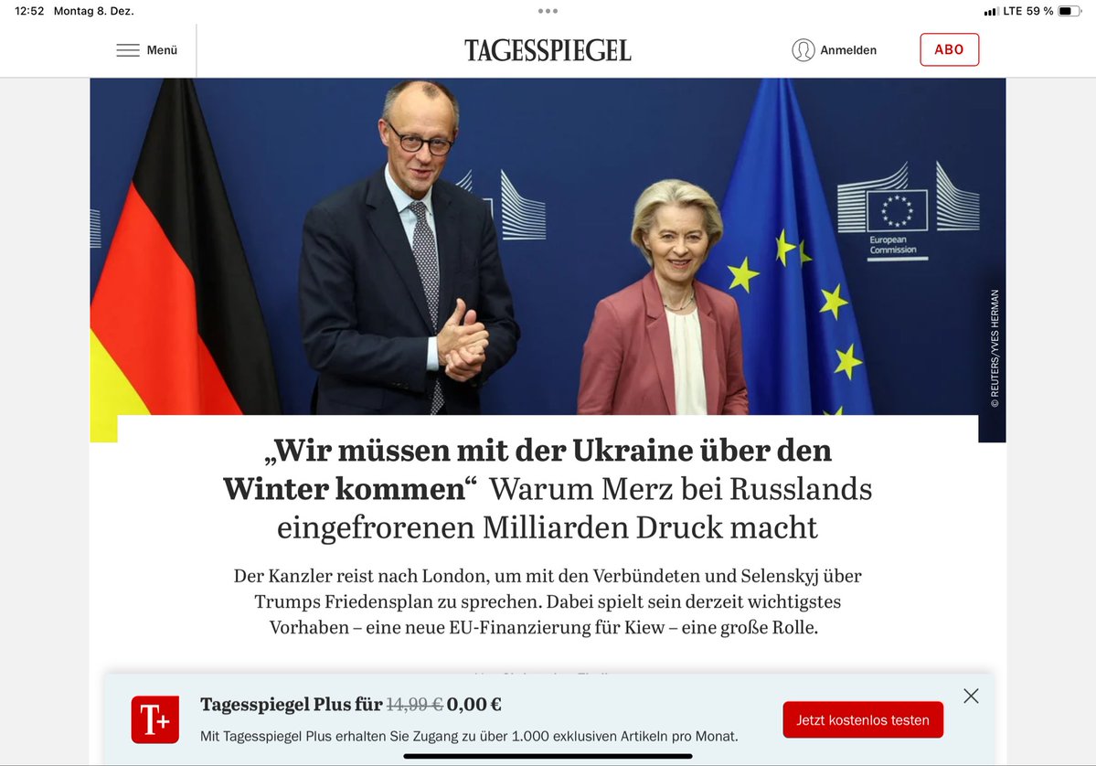 Der deutsche Bundeskanzler will seitens Deutschland die Haftung für den Diebstahl russischen Vermögens übernehmen. Kein anderes Land ist dazu bereit.
Liebe @CDUCSUbt MdBs, halten Sie um Himmels willen diesen Mann auf,  unser Land weiter zu ruinieren.