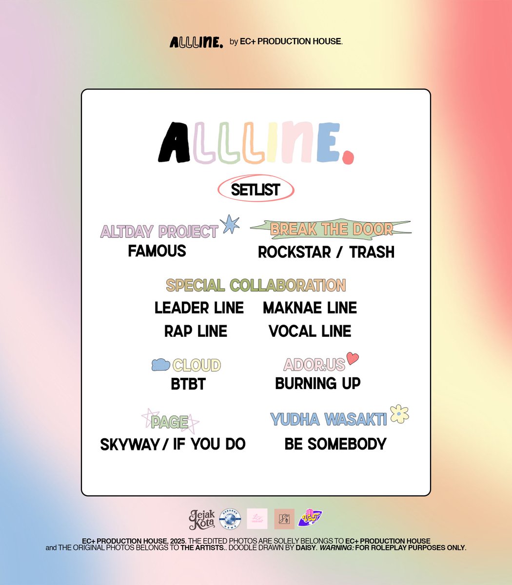 ECPLUSPROD's tweet image. ㅤ️
ㅤ️
ㅤ️
ㅤ️ㅤ️𝗘𝗖+ 𝗙𝗮𝗺𝗶𝗹𝘆 𝗖𝗼𝗻𝗰𝗲𝗿𝘁 𝗔𝗟𝗟𝗟𝗜𝗡𝗘 2025
ㅤ️ㅤ️EVENT   SCHEDULE   AND   SETLIST

ㅤ️ㅤ️save the details right now and don't
ㅤ️ㅤ️miss the chance to watch your favs!

ㅤ️ㅤ️ㅤ️ㅤ️ㅤ️ㅤ️️ㅤㅤ️ㅤ️ 𓂃⋆.˚ ✦ㅤ️₊˚
ㅤ️
ㅤ️
ㅤ️