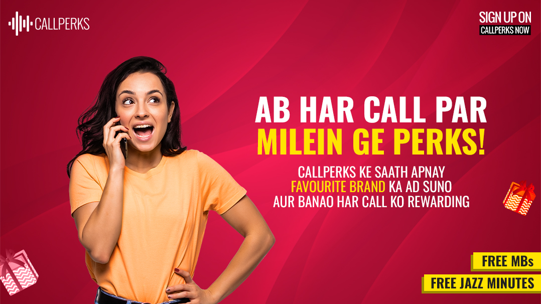 jazzpk's tweet photo. Har call ab ho gi perks se packed! 📞 Call ke doraan CallPerks se ads suno aur free MBs &amp; Jazz free minutes pao! 📷 Sign up on CallPerks now! 📷#JazzMeriSuperpower https://t.co/Z35V7tGXuA