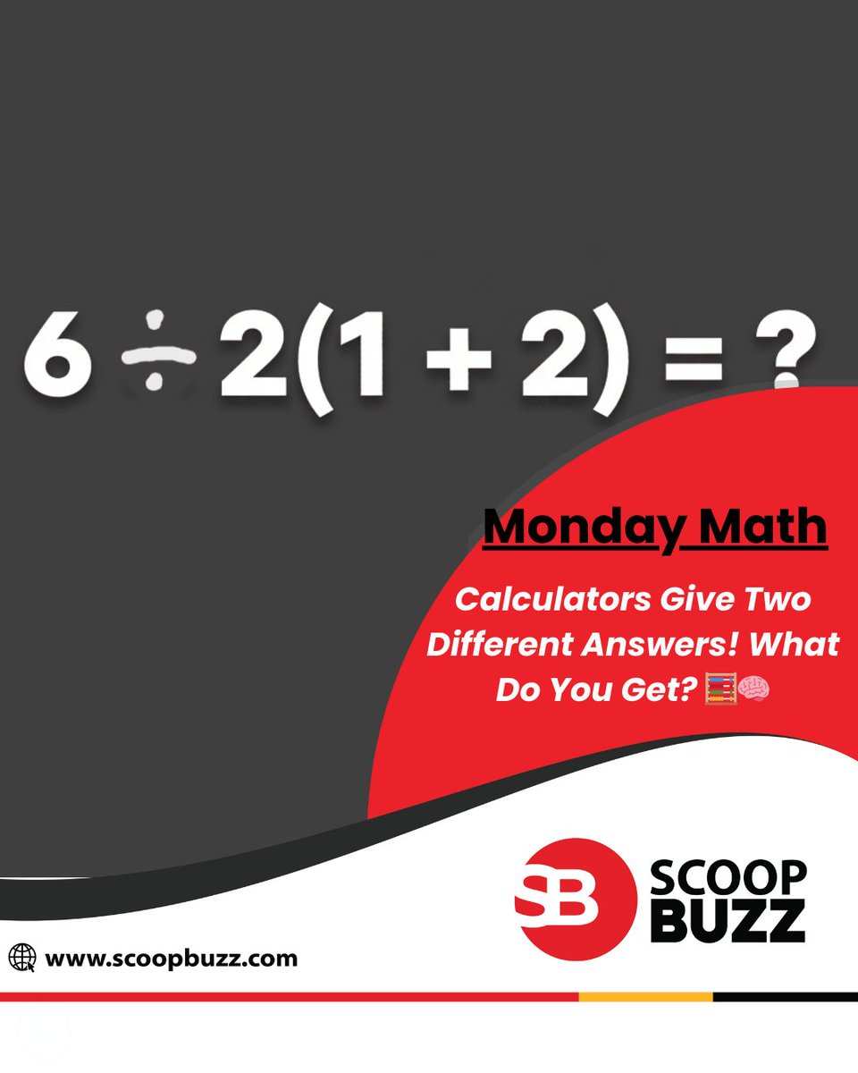 ScoopBuzz_'s tweet photo. It's Monday, so let's wake up your brain. 📷

The internet is fighting over this equation again.

Half of you will say 1.
The other half will say 9.

Who is right? Drop your answer! 📷 https://t.co/olSauB3C0V