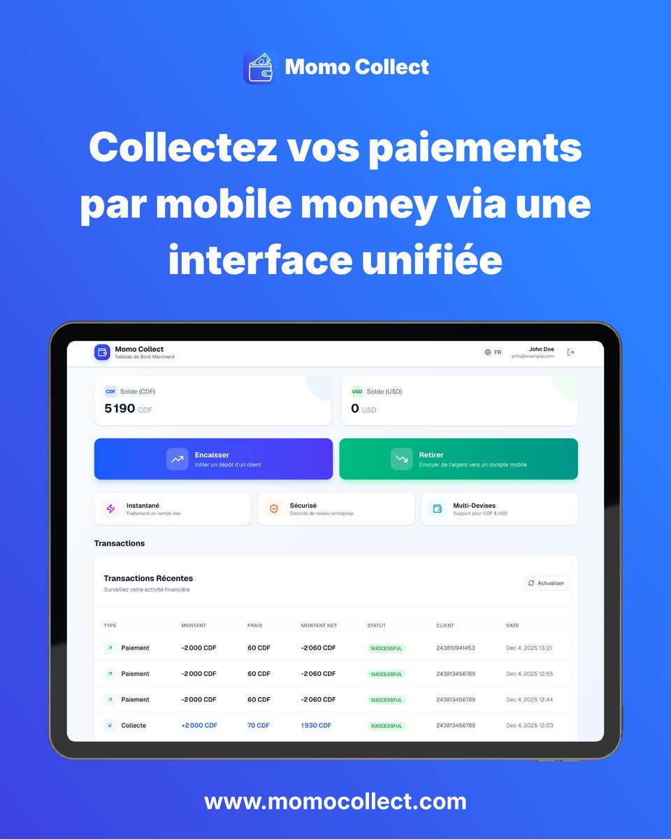 JosueMunganga_'s tweet photo. J’ai le plaisir de vous présenter le nouveau produit de @Polele_co:

https://t.co/Blm7qJp4om: un collecteur de paiement mobile money doté d’un dashboard unifié, sécurisé et instantané pour vos encaissements et déboursements https://t.co/TwPcw3Wn0h