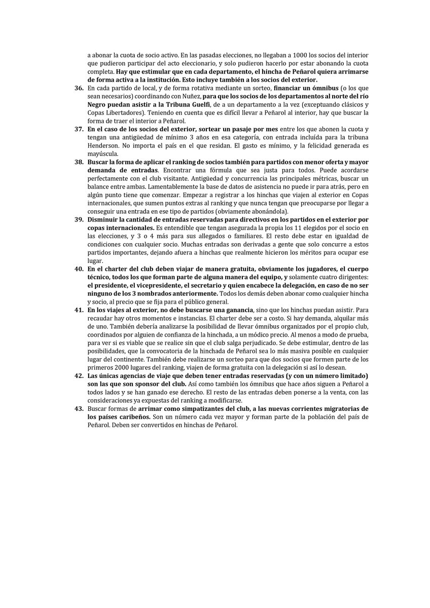 Algunas propuestas que se me ocurren, relacionadas a mejorar las experiencias del hincha, y a buscar un Peñarol más popular, que ha quedado en el olvido.

Se aceptan comentarios, cambios, sugerencias, insultos, etc.