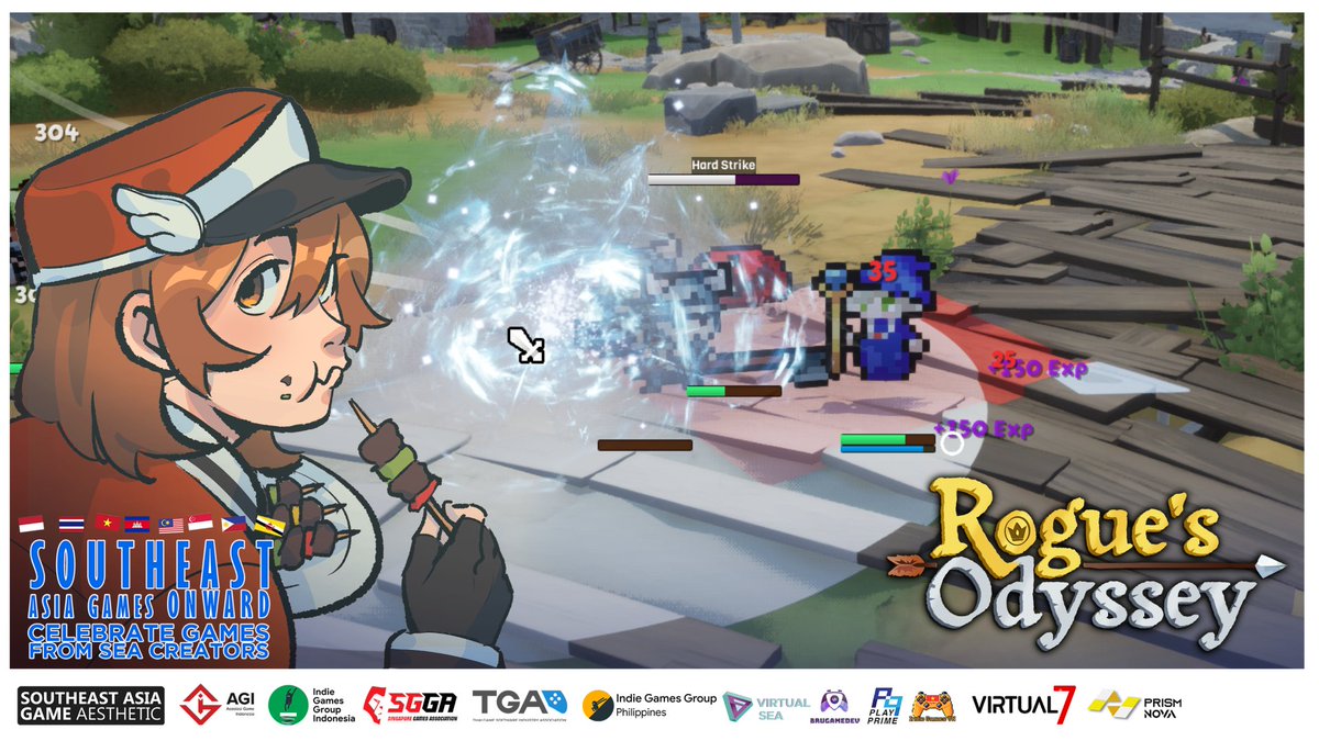 We're excited to share that this #MotivationMonday, #RoguesOdyssey is participating in Southeast Asia Games Onward, from December 8-31, 2025!
.
Thank you to <a href="/SEAGamethetic/">South East Asia Game Aesthetic</a> and TGA for making this possible ❤️
.
Steam: store.steampowered.com/app/3792120/Ro…
#SEAGO2025 #games #indiegame #gameplay