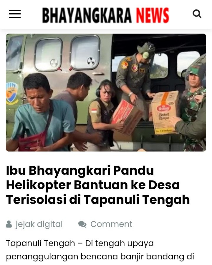 Ibu Bhayangkari Pandu Helikopter Bantuan ke Desa Terisolasi di Tapanuli Tengah