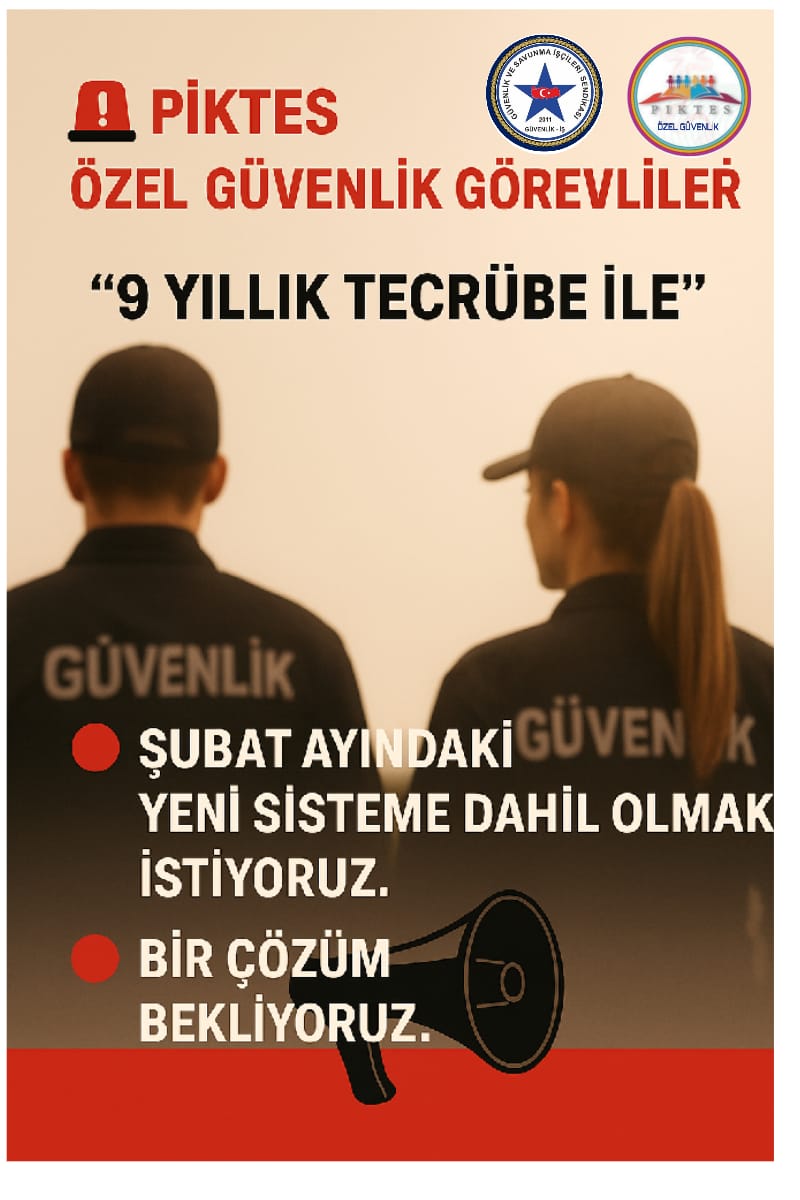 <a href="/Yusuf__Tekin/">Yusuf Tekin</a> 📌ÜZÜNTÜMÜZ DE BEKLEYİŞİMİZDE ARTIK SON BULSUN
9 YILLIK TECRÜBELİ 
PİKTES ÖZEL GÜVENLİKLER
OKULLARINA GERİ DÖNSÜN
#Piktes
<a href="/RTErdogan/">Recep Tayyip Erdoğan</a>
<a href="/Yusuf__Tekin/">Yusuf Tekin</a>
PİKTES ÖGG
👉(ÇALIŞAN VE ÇIKARILAN )
 1714 TECRUBELİ EMEKÇİLERE 
ŞUBATTAKİ ALIMLARDA  ÖNCELİK VERİLSİN 
📌TÜM OKULLAR GÜVENDE OLSUN
