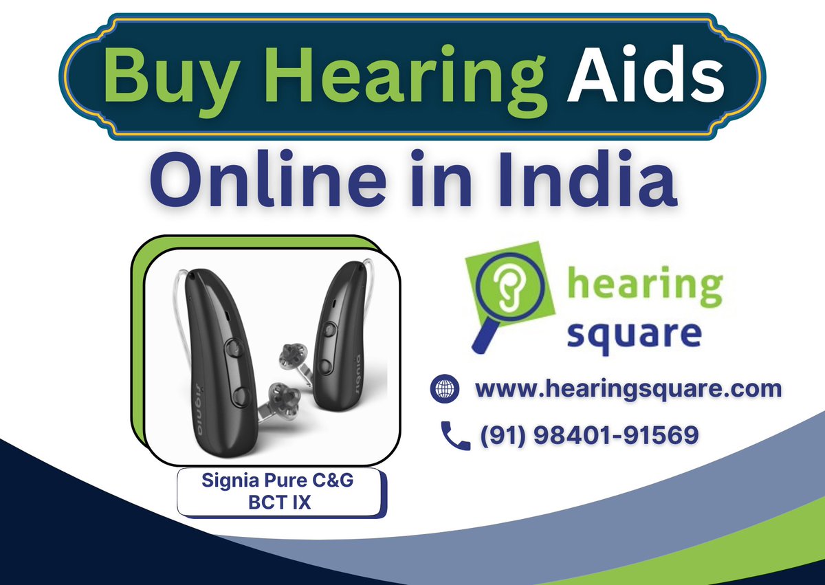 hearing_square's tweet photo. 👂 Buy Hearing Aids Online in #India – Fast, Easy &amp; Trusted!

Now shop premium digital hearing aids like #Signia Pure C&amp;G BCT IX online with Hearing Square — your reliable hearing care partner.

🌐 https://t.co/Onk36vCvW1 | 📞 +91 98401 91569

#HearingAids #Audiology #India https://t.co/uaCb1USZxo