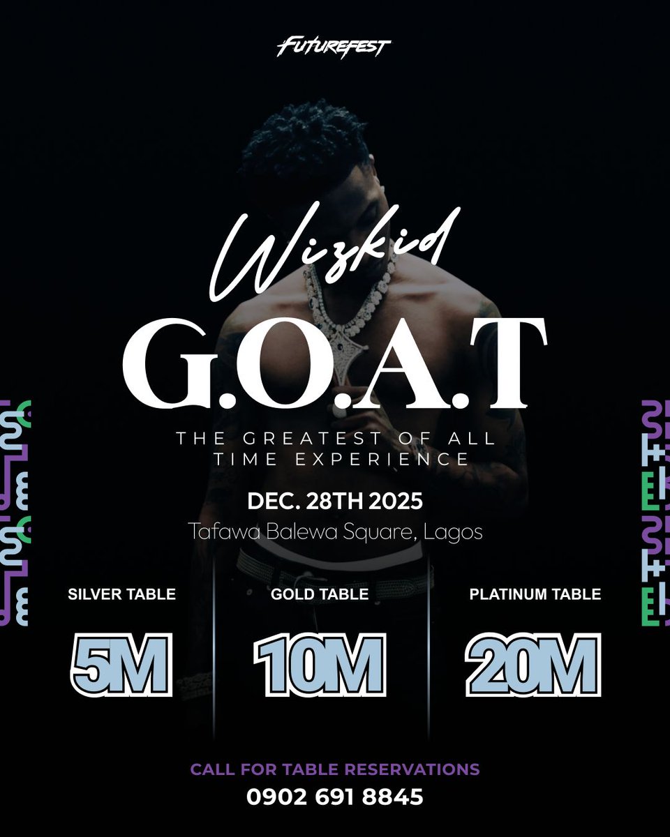 All #WizkidFutureFest ticket issues have now been sorted 💯 The website is now working perfectly 🥳

You can now secure your ticket smoothly via; futurefest.live