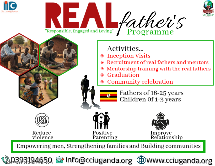 cciug's tweet photo. REAL Fathers: Responsible, Engaged, and Loving Fathers! @cciug & @iidcug partner to empower Young Fathers in 6 Lango districts, Thanks to @LEGOfoundation's support #REALFathers #PositiveFatherhood https://t.co/kg4E44YcpS