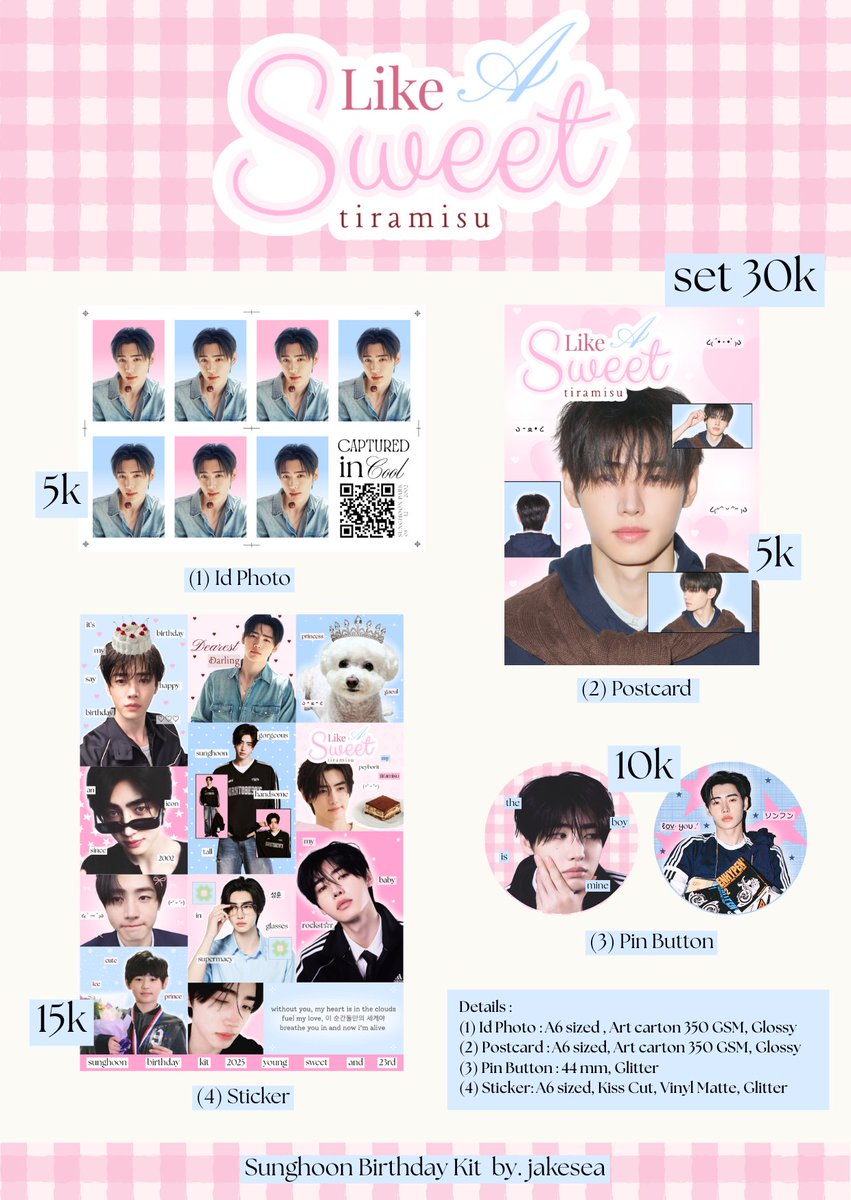 jakesea's tweet photo. rt / like are very appreciated 🩷

𝙎𝙬𝙚𝙚𝙩 𝙇𝙞𝙠𝙚 𝘼 𝙏𝙞𝙧𝙖𝙢𝙞𝙨𝙪 °. 🍰 ♡
sunghoon birthday kit by @jakesea

PO Period : Dec 8th — Dec 15th
🔗 https://t.co/OfD6MAG0pU

🌏 WW GO pls dm!

#SUNGHOON #��훈 https://t.co/g1UGBqclLx