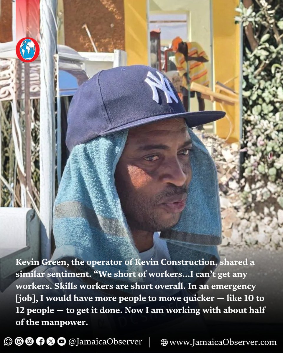 Two builders are bemoaning the lack of sufficient skilled hands amid a shortage of labourers in the construction industry to repair and rebuild hundreds of houses here.

Despite the challenges, Kiron Tomlinson, who has been a builder for more than 30 years, is pressing ahead with