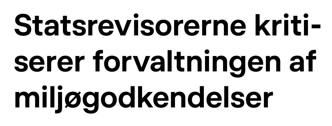 ammitzbll_bille's tweet photo. Altså hvad f….. foregår der? “Konsekvensen er, at styrelsen har tilladt virksomheder at forurene efter forældede krav i årevis, og at udledning af miljøfarlige stoffer risikerer at gå ubemærket hen” @Heunicke #dkpol #forurening https://t.co/k0pfdQLiul