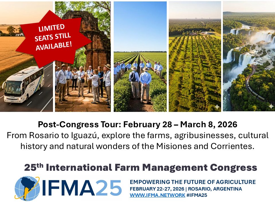Limited seats still available for the #IFMA25 Post-Congress Tour! Join us February 28 - March 8, 2026!
This tour takes you on unforgettable journey to the vibrant, subtropical northeast provinces of Misiones and Corrientes. Register at laurik.com.ar/ifma25-post-co…