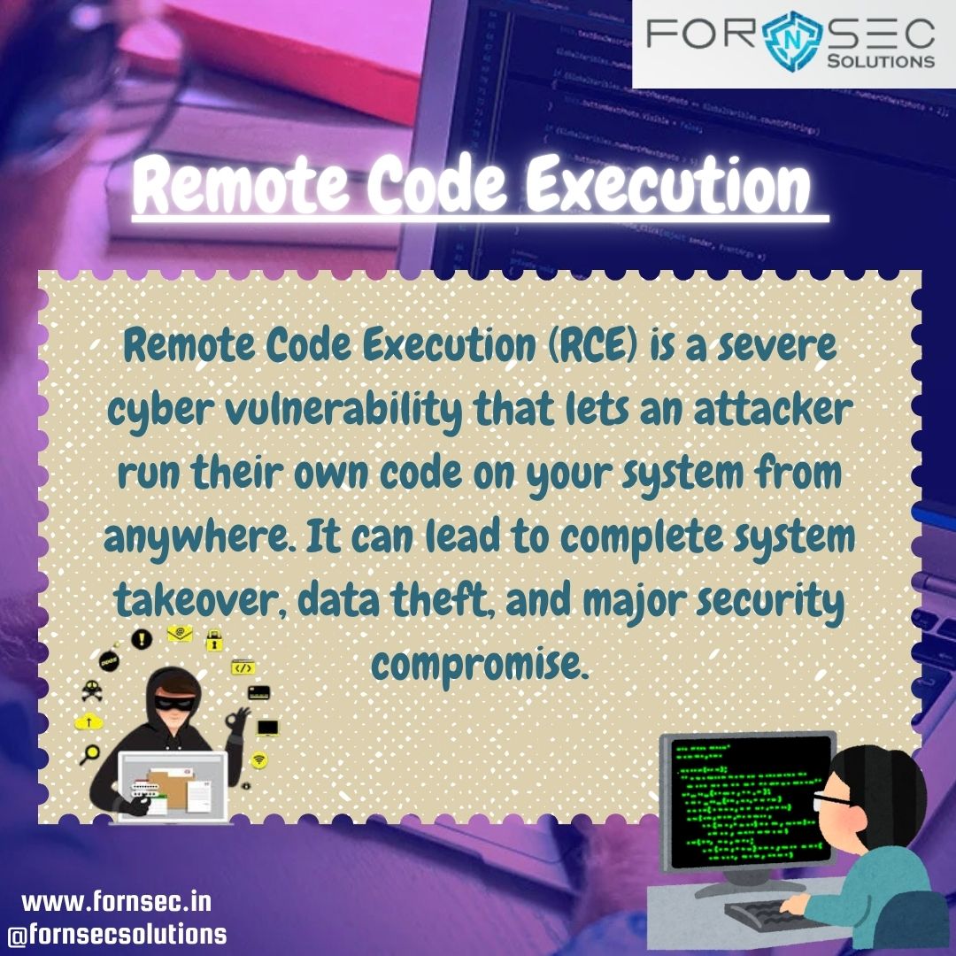FornsecS's tweet image. &quot;Remote Code Execution (RCE)&quot;

#RemoteCodeExecution #RCEAttack #CyberSecurity #InfoSec #CyberAwareness #ApplicationSecurity #WebSecurity #OWASPTop10 #VulnerabilityAlert #CyberThreats #HackingAwareness #CyberForensics #EthicalHacking #PenetrationTesting #VAPT #BugBounty #ZeroDay
