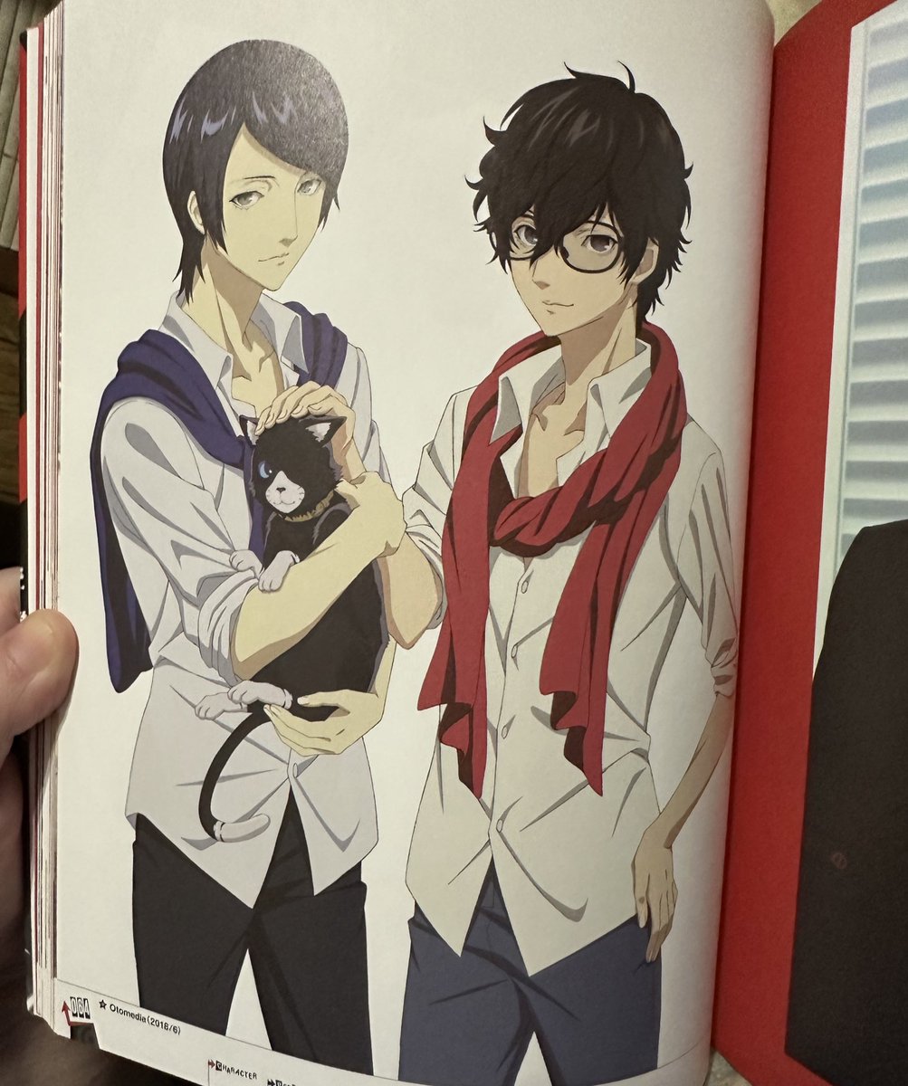 Persona5Moments's tweet image. Joker and Yusuke in the art book!! I love opening it up and looking at them. 🥹 They look so cute together. I love them. 
#Shukita