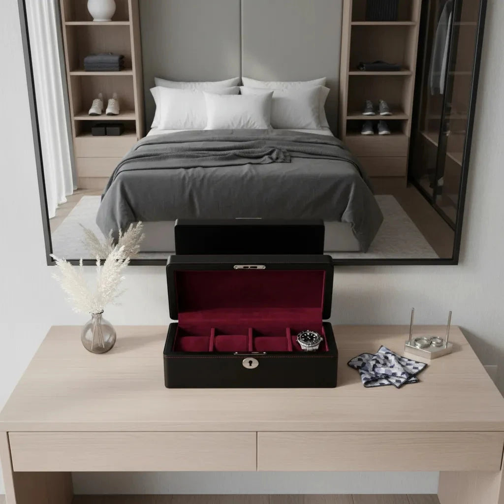 aevitas_uk's tweet image. Secure your timepieces with Aevitas' 4 Watch Box in Black Leather. Durable and stylish, it's the perfect solution for protecting your collection. Available now for £134.95. #WatchStorage #AevitasUK aevitas-uk.co.uk/products/4-wat…